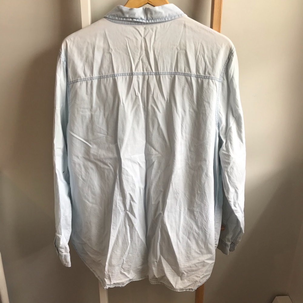 Chambray Button Down With Jeweled Pocket - image 2